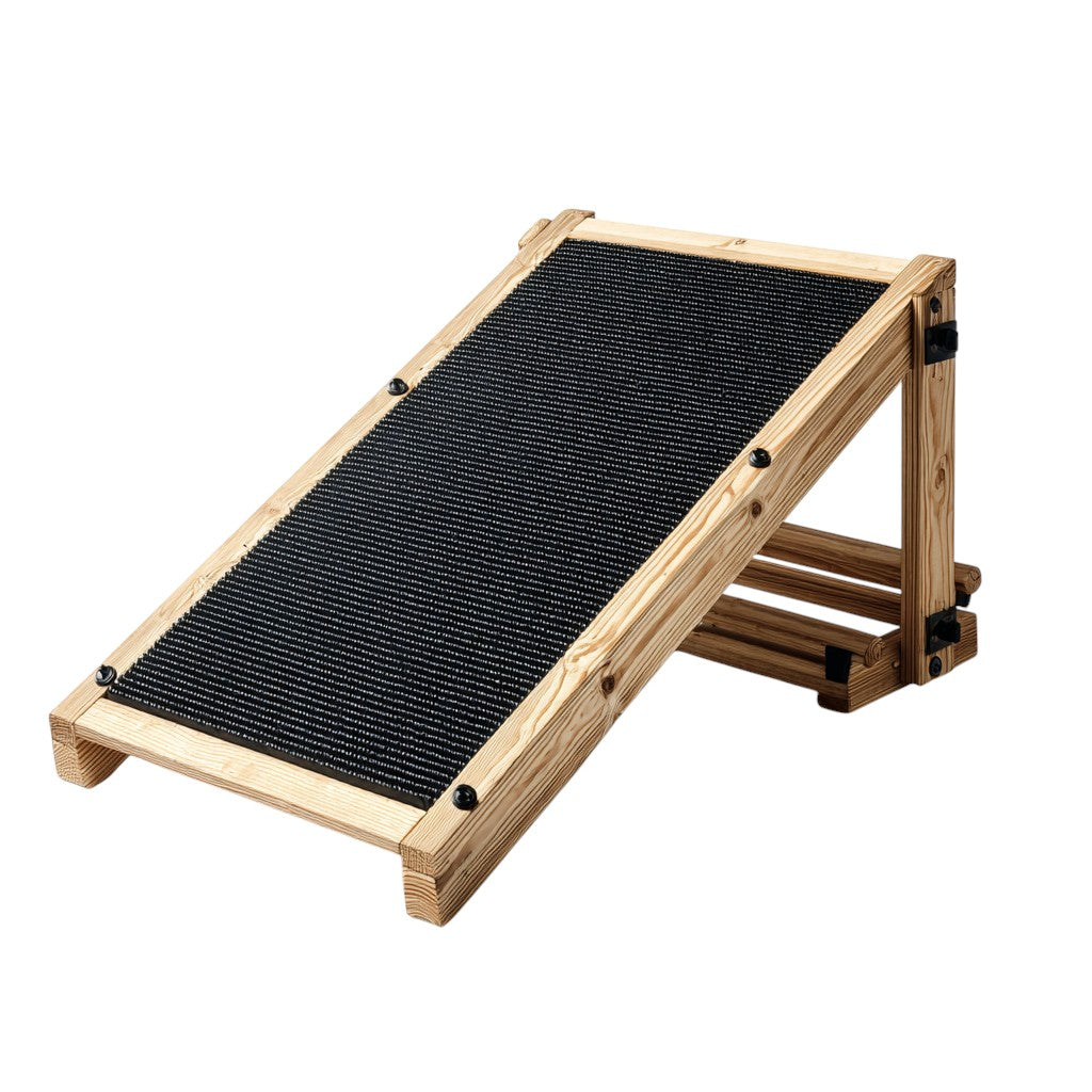 Jomaro Adjustable Wooden Pet Ramp - Natural Pine
