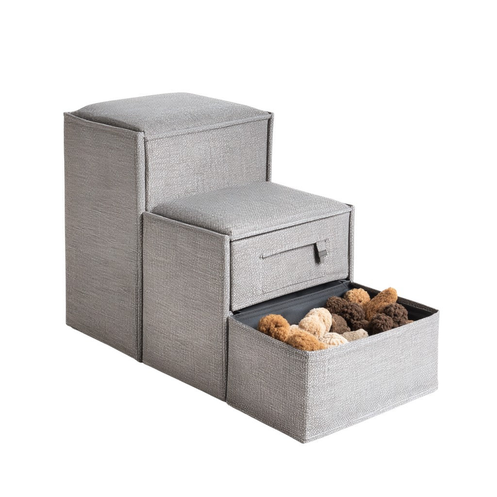 Jomaro 2-in-1 Storage Pet Stairs - Linen Grey