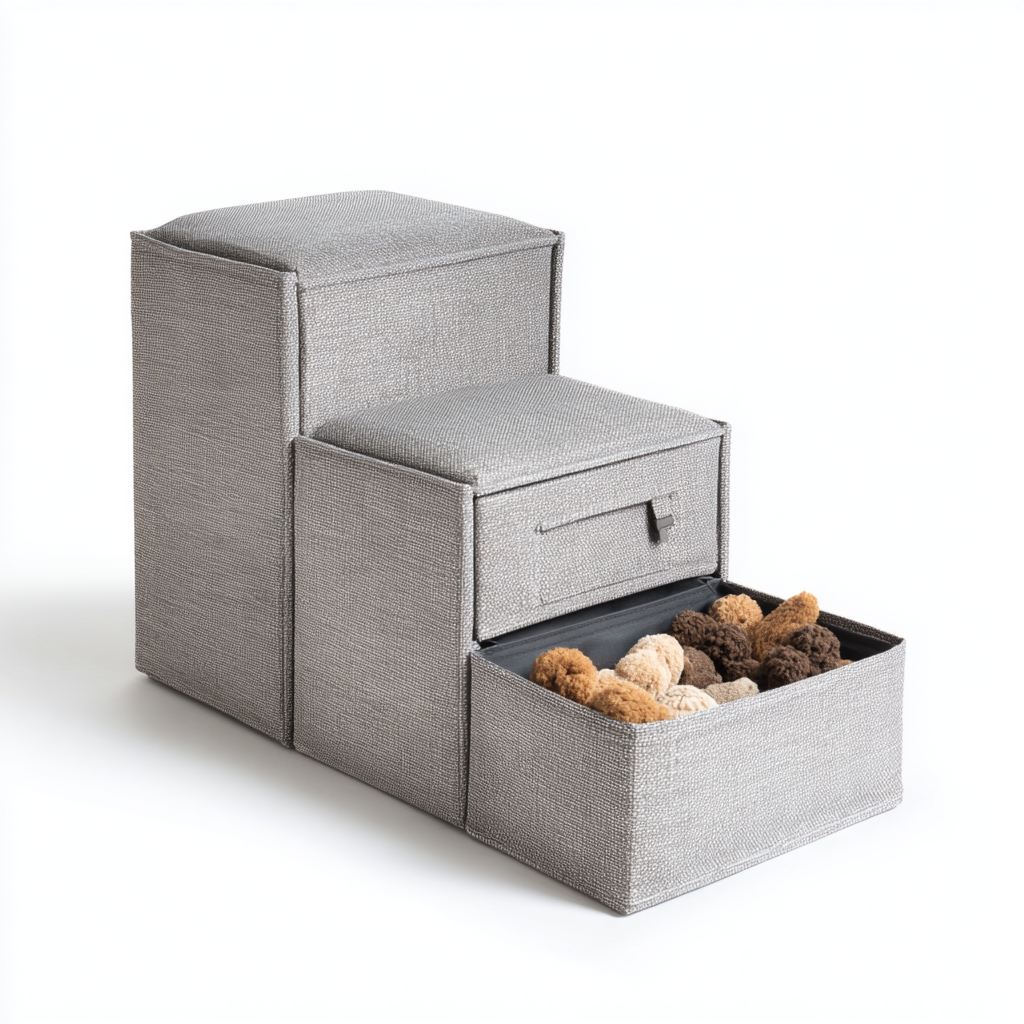 Jomaro 2-in-1 Storage Pet Stairs - Linen Grey